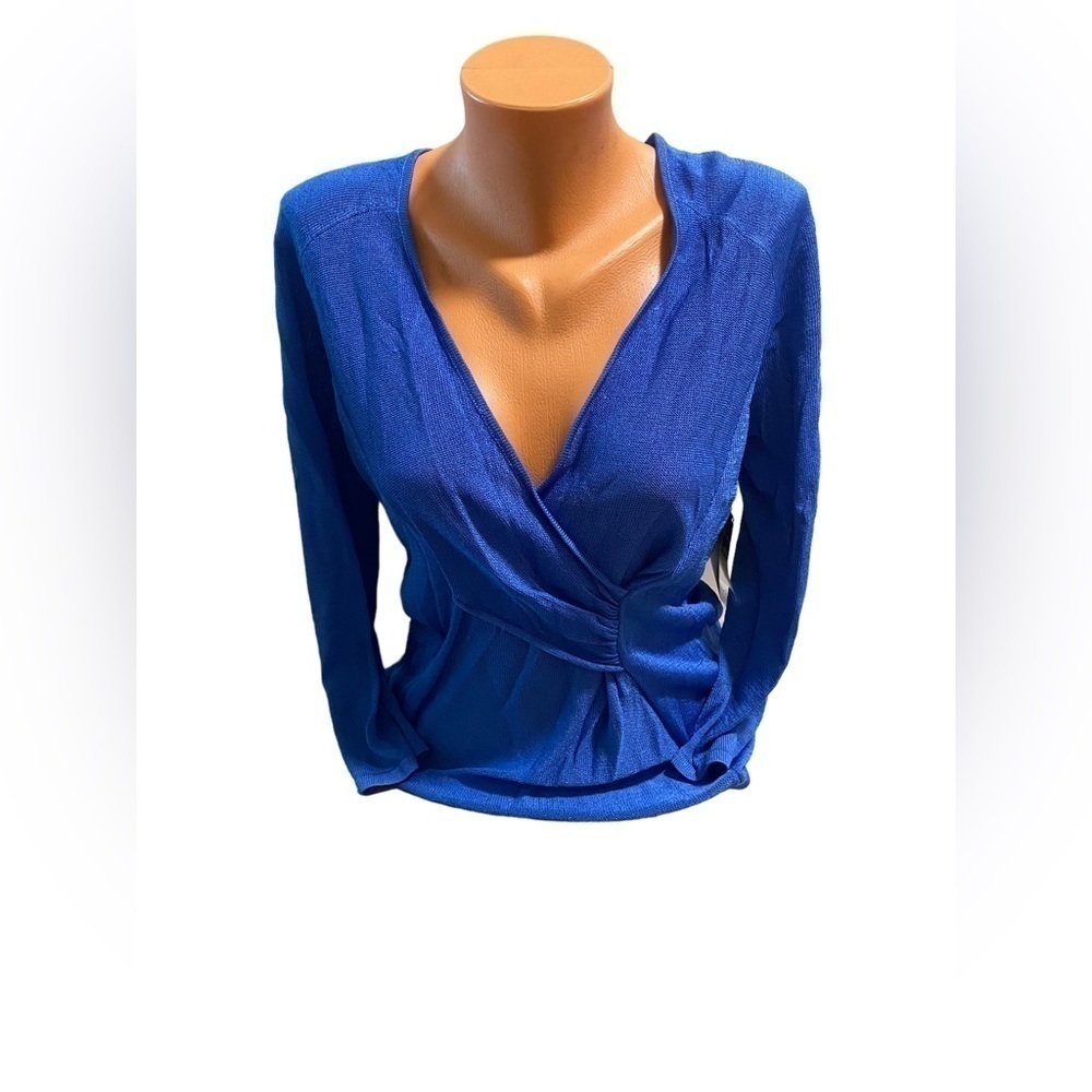 NWT Jones New York Collection Women's Vibrant Blue Pullover Sweater Size Small